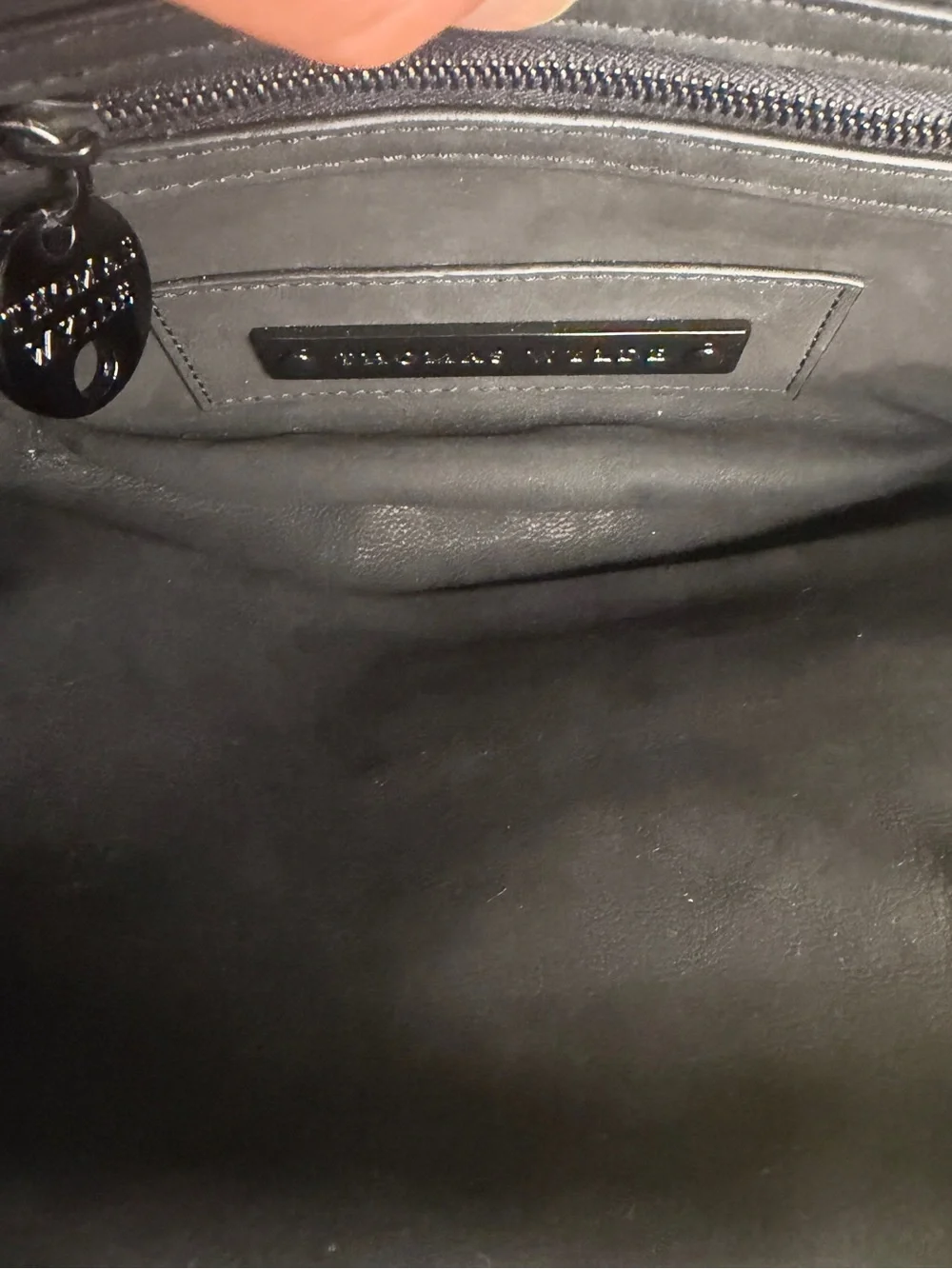 Thomas Wylde Menace Studded Black Clutch Wristlet Lambskin Chain Strap Bag